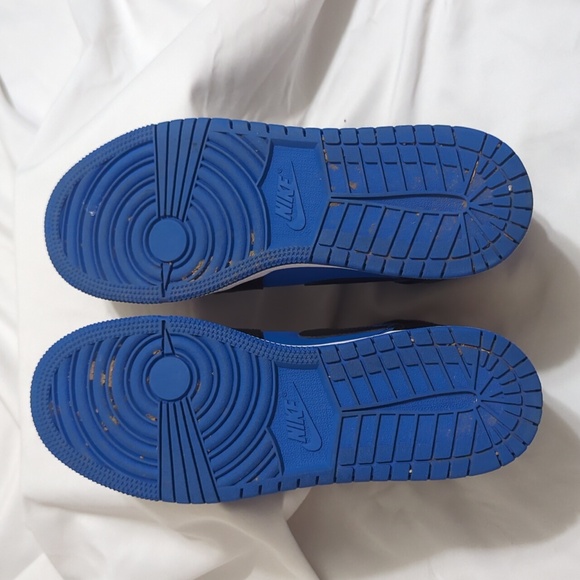 Nike Air Jordan 1 Mid Shoes, Color Black Royal Blue Size 6.5Y - Picture 3 of 16